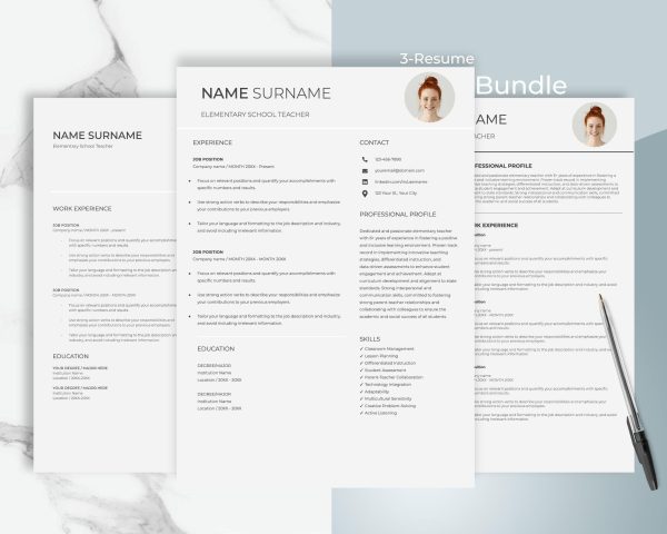 Professional Resume Format ATS Friendly Resume Template Minimalist Resume Template for Word Google Docs Executive Professional CV