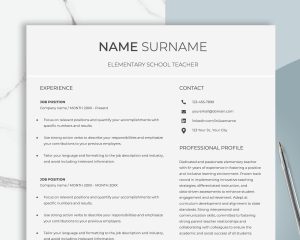 Executive Resume Template for Word One Two and Three Page Resume Template Professional CV Template Simple Resume Template