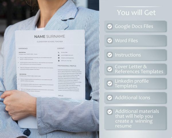 Executive Resume Template for Word One Two and Three Page Resume Template Professional CV Template Simple Resume Template - Image 2