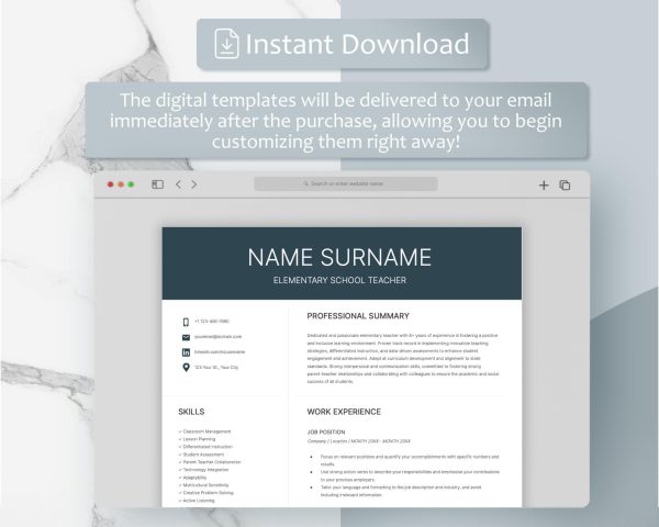 Creative Stylish Resume Template for Word & 2025 Nurse Resume Template Curriculum Vitae 1 2 and 3 Page Resume + Cover Letter Template - Image 6