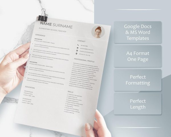 Professional Resume Format ATS Friendly Resume Template Minimalist Resume Template for Word Google Docs Executive Professional CV - Image 3