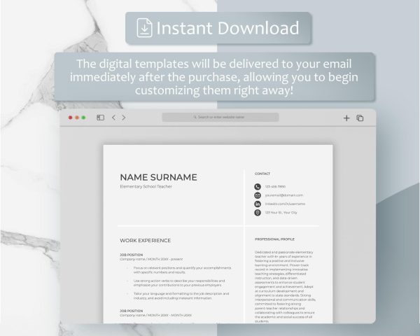 Professional Resume Format ATS Friendly Resume Template Minimalist Resume Template for Word Google Docs Executive Professional CV - Image 5