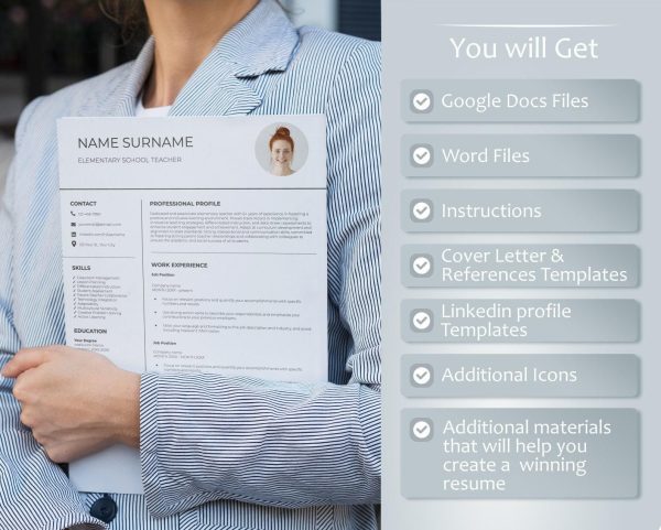 Professional Resume Template for Word Professional CV Template Resume Template Instant Download Resume - Image 2