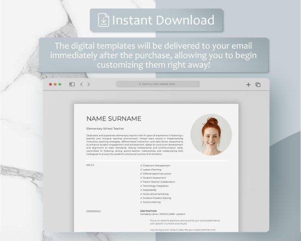 Resume Template bundle For Google Docs Microsoft Word Cover Letter and References Templates Resume Template Word Clean CV Template 2025 - Image 5