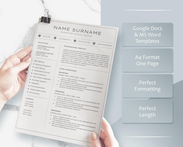 Resume Template for Google Docs Word CV Template Word Executive Resume Template Lebenslauf Resume Templates Word 2025 - Image 3