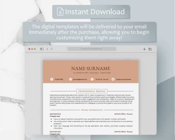 Modern Google Docs Resume Template Cover Letter References Resume Template Google Docs CVCV Template Professional Resume Template - Image 5