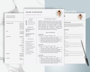 CV Professional Teacher Word 2025 Google Docs Resume Teacher Resume Template Teaching Resume Education Resume School Resume