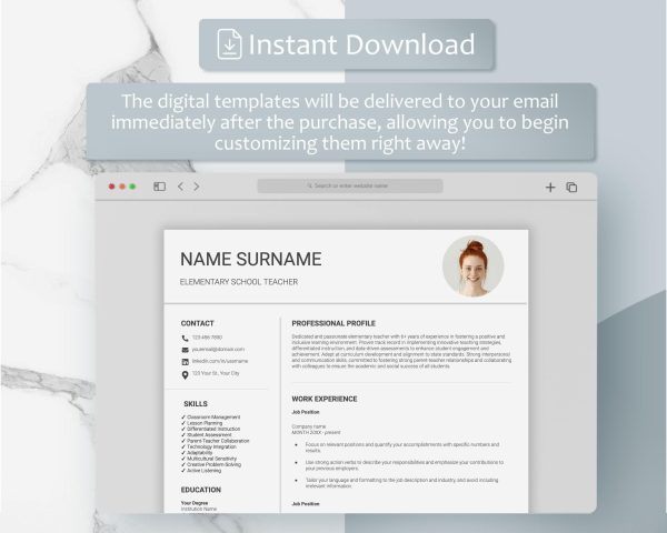 CV Professional Teacher Word 2025 Google Docs Resume Teacher Resume Template Teaching Resume Education Resume School Resume - Image 5