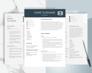 Creative Resume Template Bundle For Film Editor - CV Templates made in Google Docs And Word