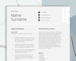 Creative Resume Template for Film Editor Crafted in Google Docs