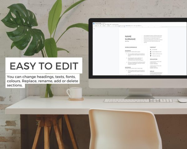 Film Editor Resume Template For Google Docs And Word - Creative CV Template - Image 2