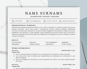 Professional Resume Template for Word 2025 Google Docs + Business Card | Simple Resume CV Template Basic Resume Pack Standard Resume