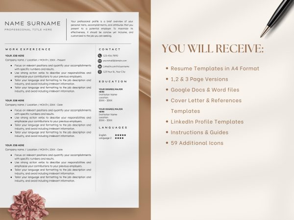 Clean Resume Resume Template Resume Google Docs Resume Template Word Minimalist Resume Executive Resume Ats Resume Template Simple - Image 5