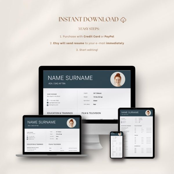 Actor Resume Template with Headshot and Cover Letter Theatre Resume Template Actress Resume Template Acting Resume Theatre Resume - Image 6