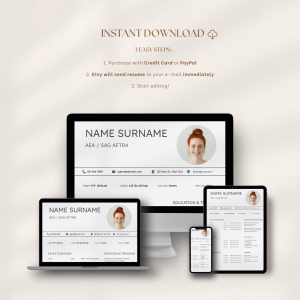 Actor Resume Template Google Docs - Creative Acting Resume Template Modern CV for Actors - Image 6