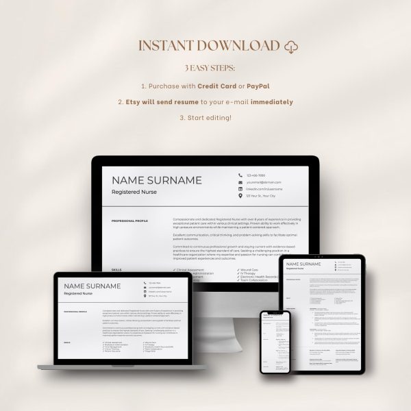 Nursing Resume Template Google Docs Word Registered Nurse Resume Remote Nurse New Grad Nurse Practitioner Resume Template - Image 6