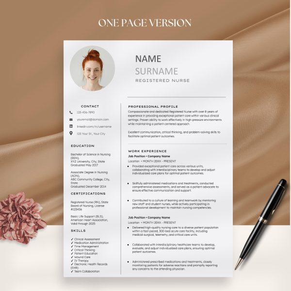 Registered Nurse Resume Nursing Student Resume Nurse Resume New Grad Nurse CV Template Medical Medical Assistant Resume Student Nurse - Image 2