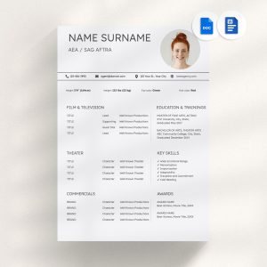 Actor Resume Template Google Docs - Creative Acting Resume Template Modern CV for Actors