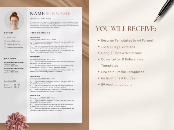 Google docs resume CV google docs resume template executive resume word resume professional resume cover letter resume ATS resume - Image 5