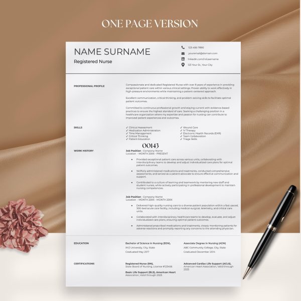 Nursing Resume Template Google Docs Word Registered Nurse Resume Remote Nurse New Grad Nurse Practitioner Resume Template - Image 2