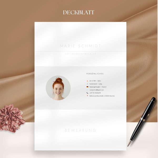 Lebenslauf Vorlage Professionelle Bewerbungsvorlagen Word Deutsch Bewerbungsvorlage Deckblatt Anschreiben Tabellarischer Bewerbung Word - Image 2