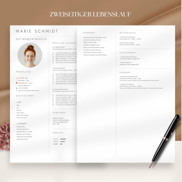 Lebenslauf Vorlage Professionelle Bewerbungsvorlagen Word Deutsch Bewerbungsvorlage Deckblatt Anschreiben Tabellarischer Bewerbung Word - Image 4