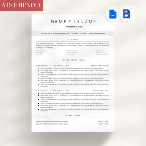 Professional Resume Template with photo Cv Template Resume Google Docs & Word Modern Resume Templates 2025 Minimalist CV