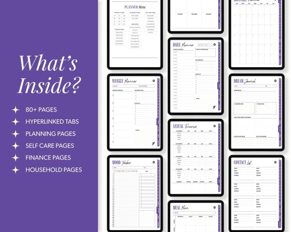 All-in-one planner 2025 digital planner ADHD planner notability planner goodnotes notebook digital ipad planner undated planner - Image 5