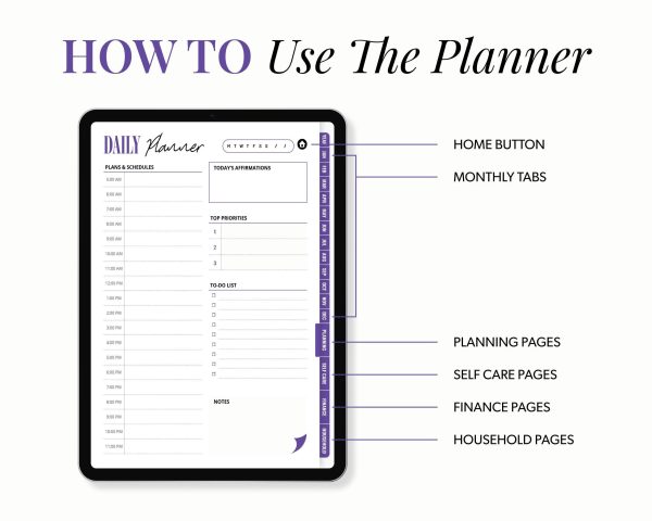 All-in-one planner 2025 digital planner ADHD planner notability planner goodnotes notebook digital ipad planner undated planner - Image 7