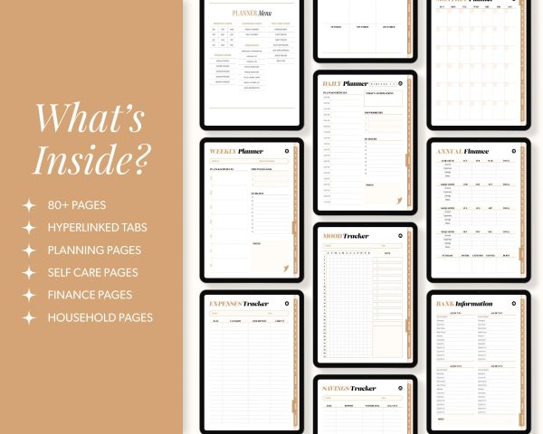 All-in-One Digital Planner Undated Digital Planner Digital Journal Digital Goodnotes Template Notability Daily Planner - Image 7