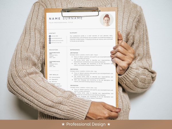 Simple Modern Minimalist Resume Template Word Google Docs Resume Template with Free Cover Letter Executive Resume Yoga Teacher Clean - Image 6