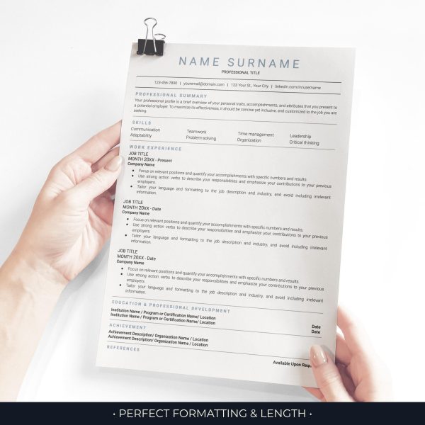 ATS Compliant Resume Template - Compliant & Professional Design for ATS Pass-Through - Image 3