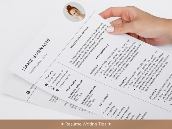 Professional Resume Template with photo Cv Template Resume Google Docs & Word Modern Resume Templates 2025 Minimalist CV - Image 5