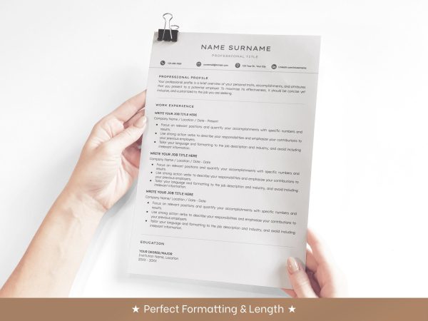 Clean Resume Template Google Docs and Word Minimalist Executive Resume Minimal Resume Template 2025 Simple Modern Template - Image 4