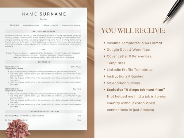 Resume Template That Passes ATS - ATS-Friendly Professional Design for High Compatibility with Google Docs & Word - Image 2