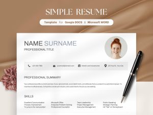 ATS Resume Template Word Google Docs Resume ATS Friendly Resume Modern Simple CV Ats Minimalist Ats Compatible Resume