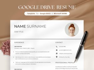 Modern Resume Template CV Template with Cover Letter Professional Resume for Word Minimal Resume Google Drive Resume Template