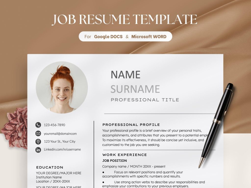 Simplistic Modern Cv Examples ATS Resume Template With Cover Letter Minimalist Resume For Word Google ...