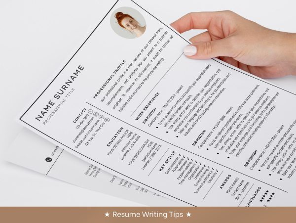 Professional Resume Template for Word Google Docs Clean CV Template Resume and Cover Letter Template - Image 5