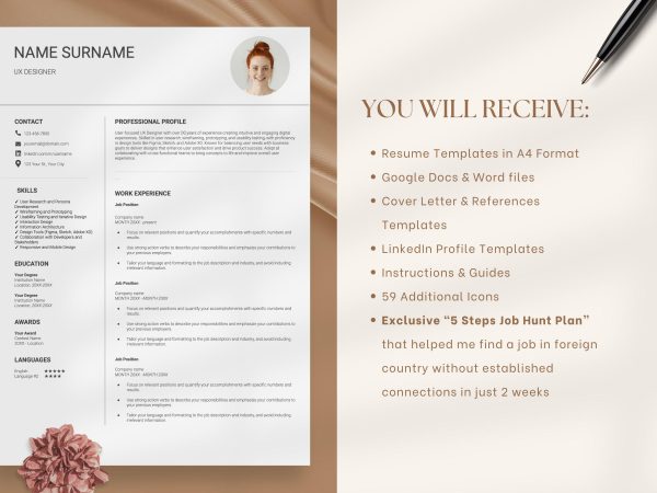 Professional Executive Resume Template 2025 CEO Resume Template for Word Cover Letter Sorority Resume Template - Image 2