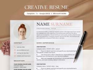 ATS Friendly Resume Template for Word CV Template Clean Resume Modern Resume Template Cover Letter