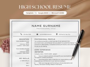 College Resume Template Resume Template Student CV Template College Application Resume Academic Resume High School Resume Student CV