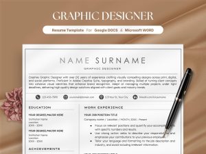 Professional Resume for Word Google Docs Minimalist & Simple Resume Modern Executive Resume Template Manager Director Resume