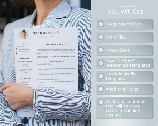 Nursing resume template nurse Medical resume for nurse Rn resume registered nurse resume certified nursing assistant resume - Image 2
