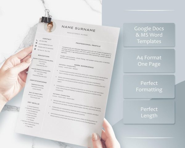 Nursing resume template nurse Medical resume for nurse Rn resume registered nurse resume certified nursing assistant resume - Image 3