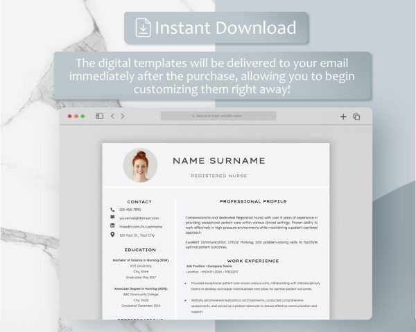 Nursing resume template nurse Medical resume for nurse Rn resume registered nurse resume certified nursing assistant resume - Image 5