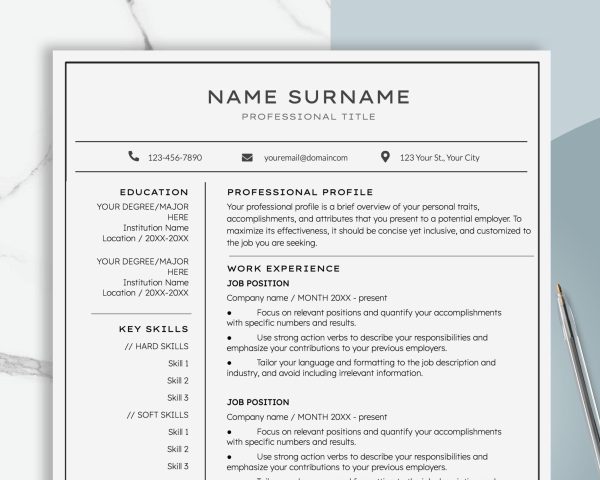Executive Resume Professional Resume Template Modern Resume Word CV Resume Design Cover Letter Manager Director C Level Resume