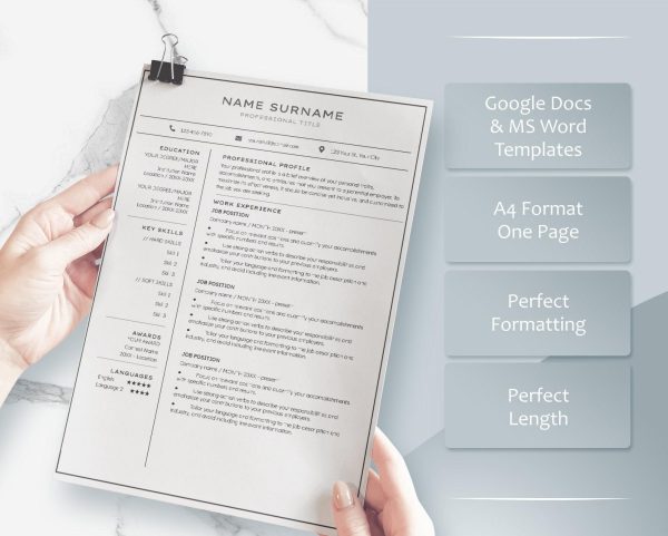 Executive Resume Professional Resume Template Modern Resume Word CV Resume Design Cover Letter Manager Director C Level Resume - Image 3