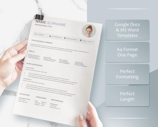 Resume Template Word Cv Template Professional Resume Executive Resume Template professional cv design Cover Letter Template - Image 3