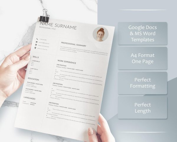 Cv Template Resume Template Cv Design Word Best Cv Resume Layout 2024 Resume with image Cv with Photo Resume - Image 3